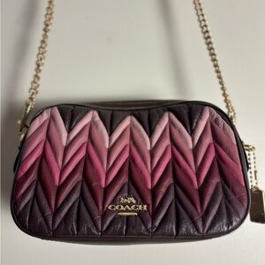 Coach Isla Chain Crossbody Bag w/Ombre Quilted Oxblood Multi/Light Gold